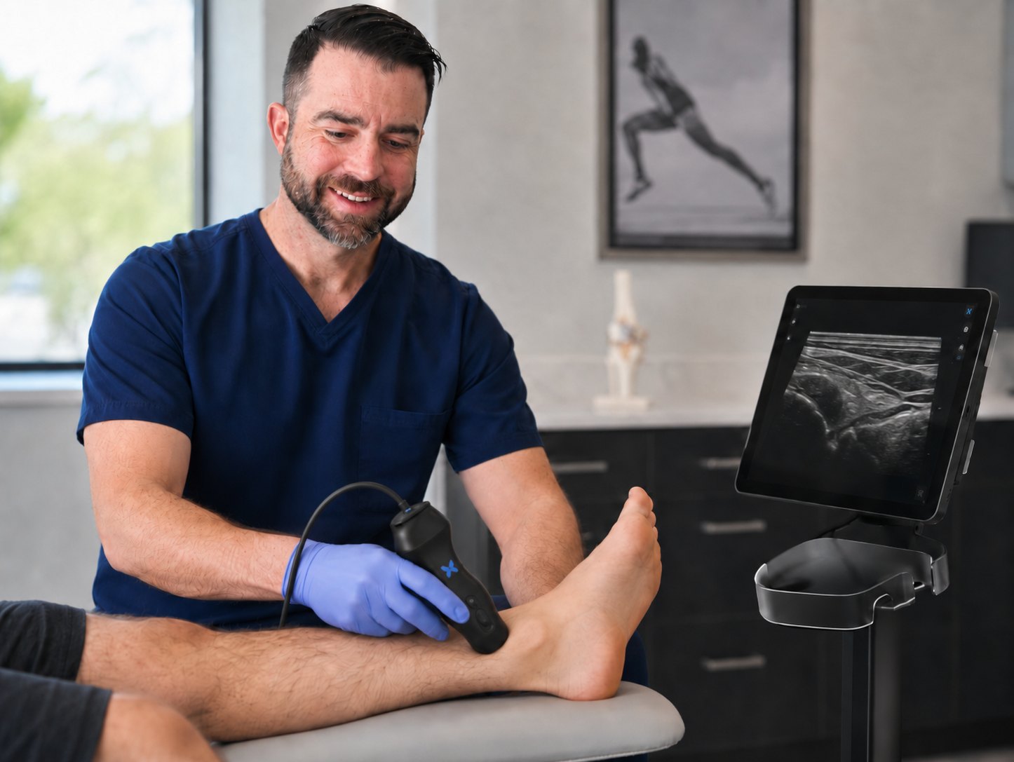 Ultrasound-guided ankle evaluation