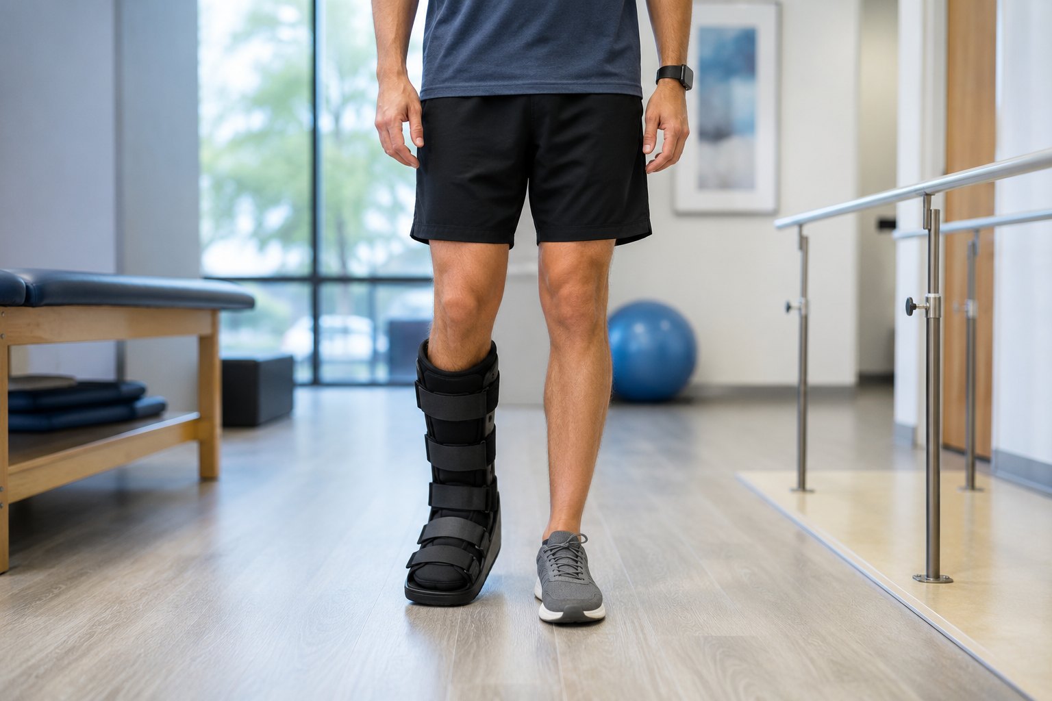 Walking boot for ankle recovery