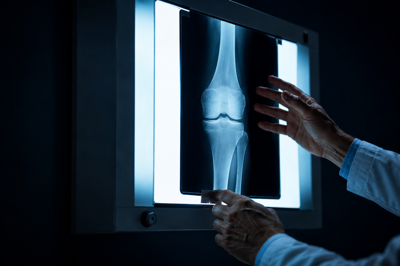 X-ray films on a radiologist's light board