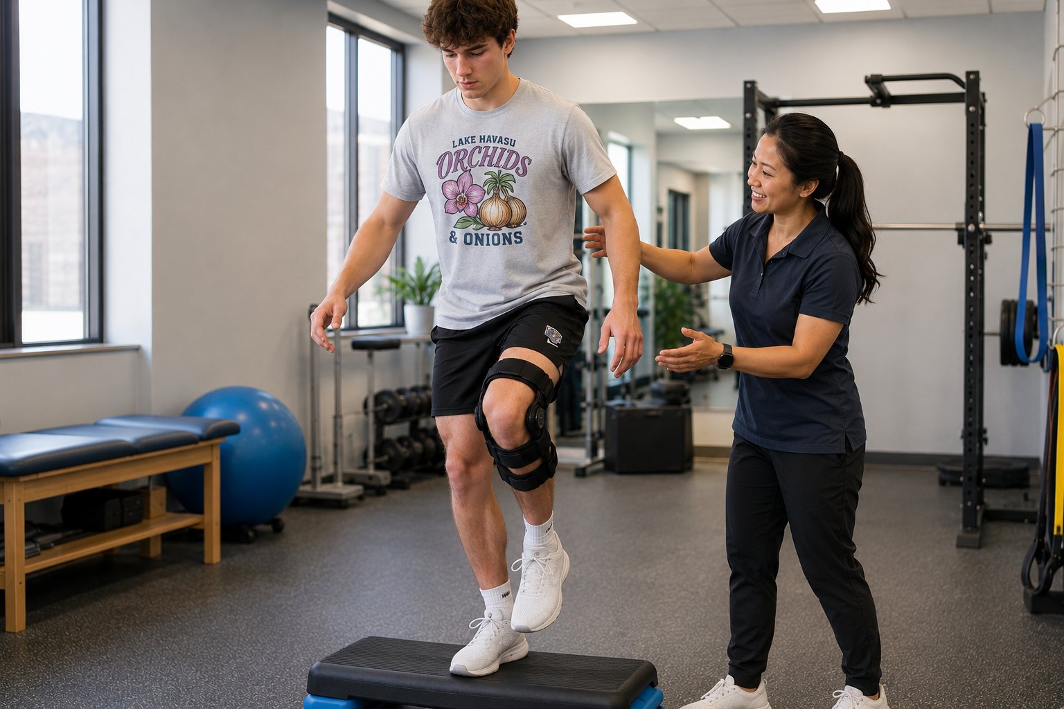 Athlete recovering from ACL reconstruction