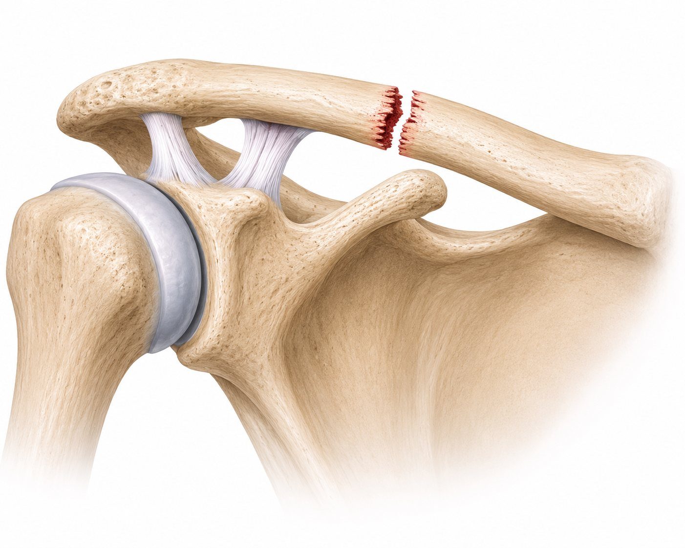Simple clavicle fracture illustration