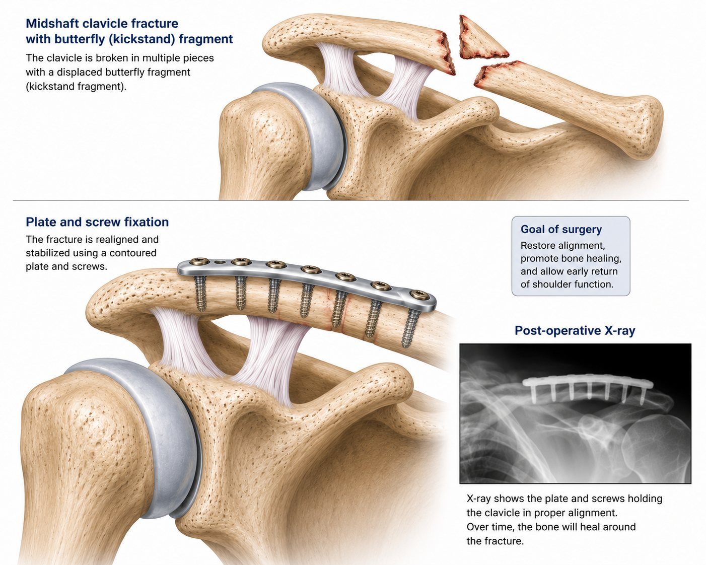 Clavicle ORIF illustration