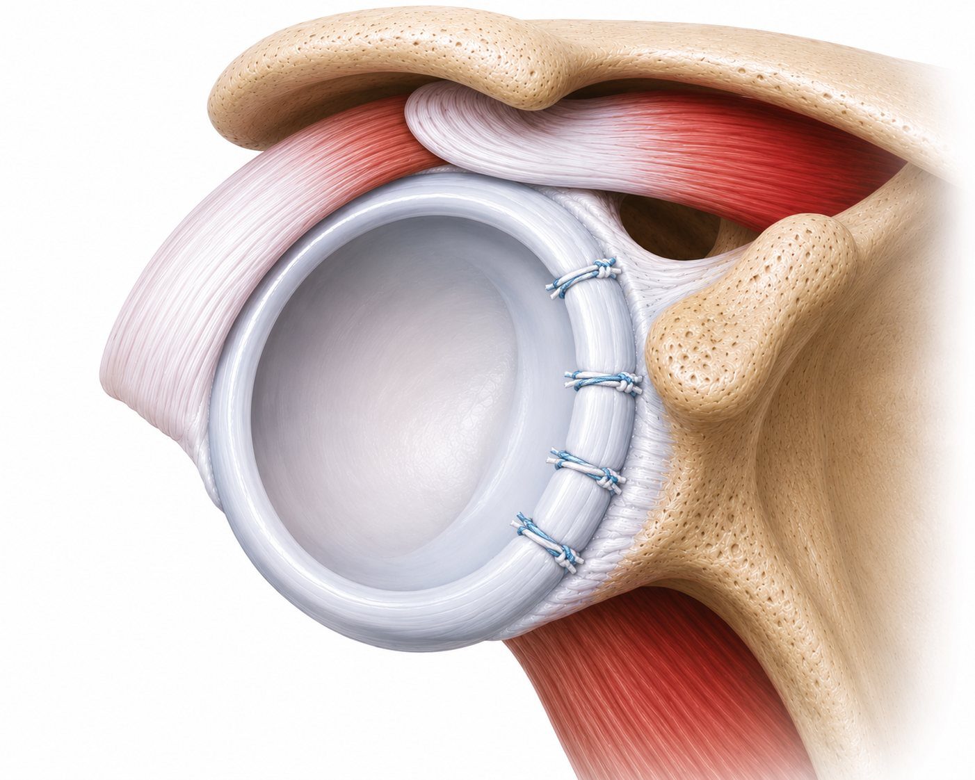 Shoulder labral repair illustration