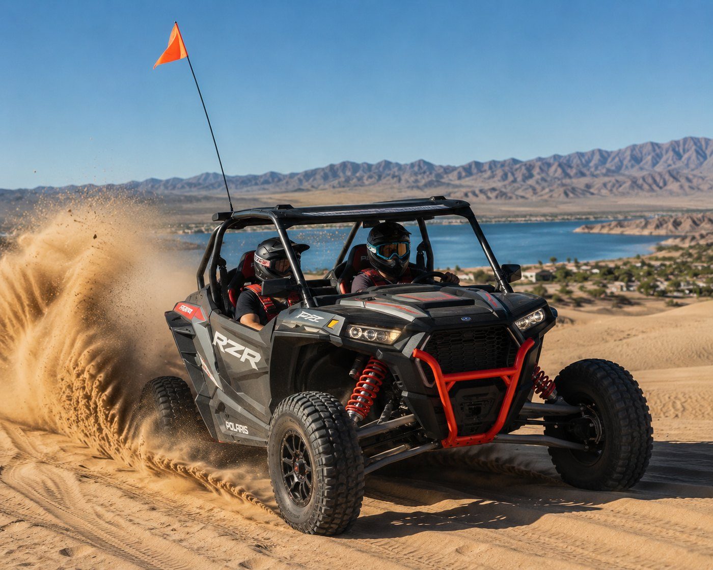 ATV riding in desert dunes