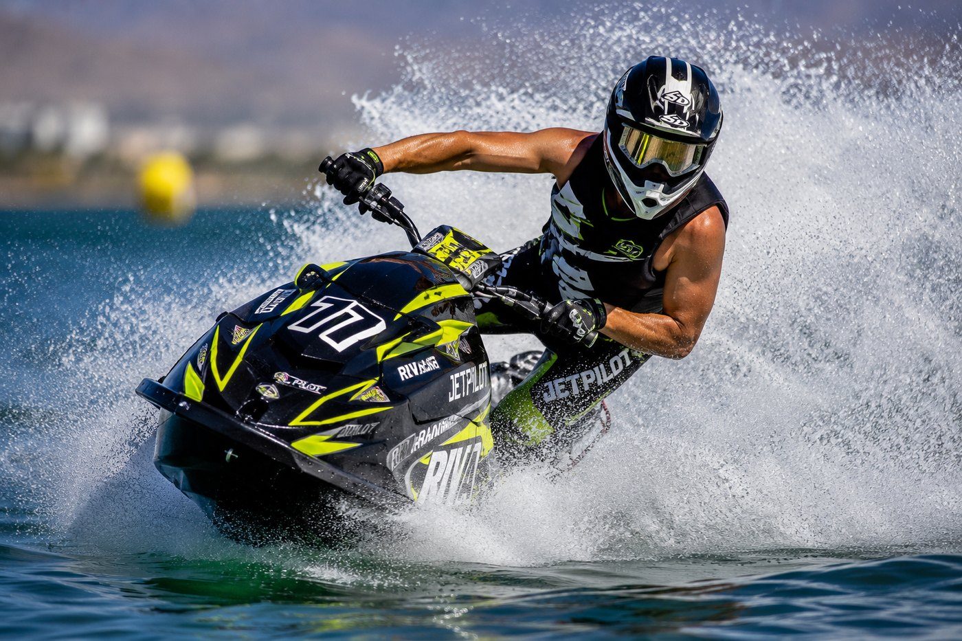 Personal watercraft athlete on the lake